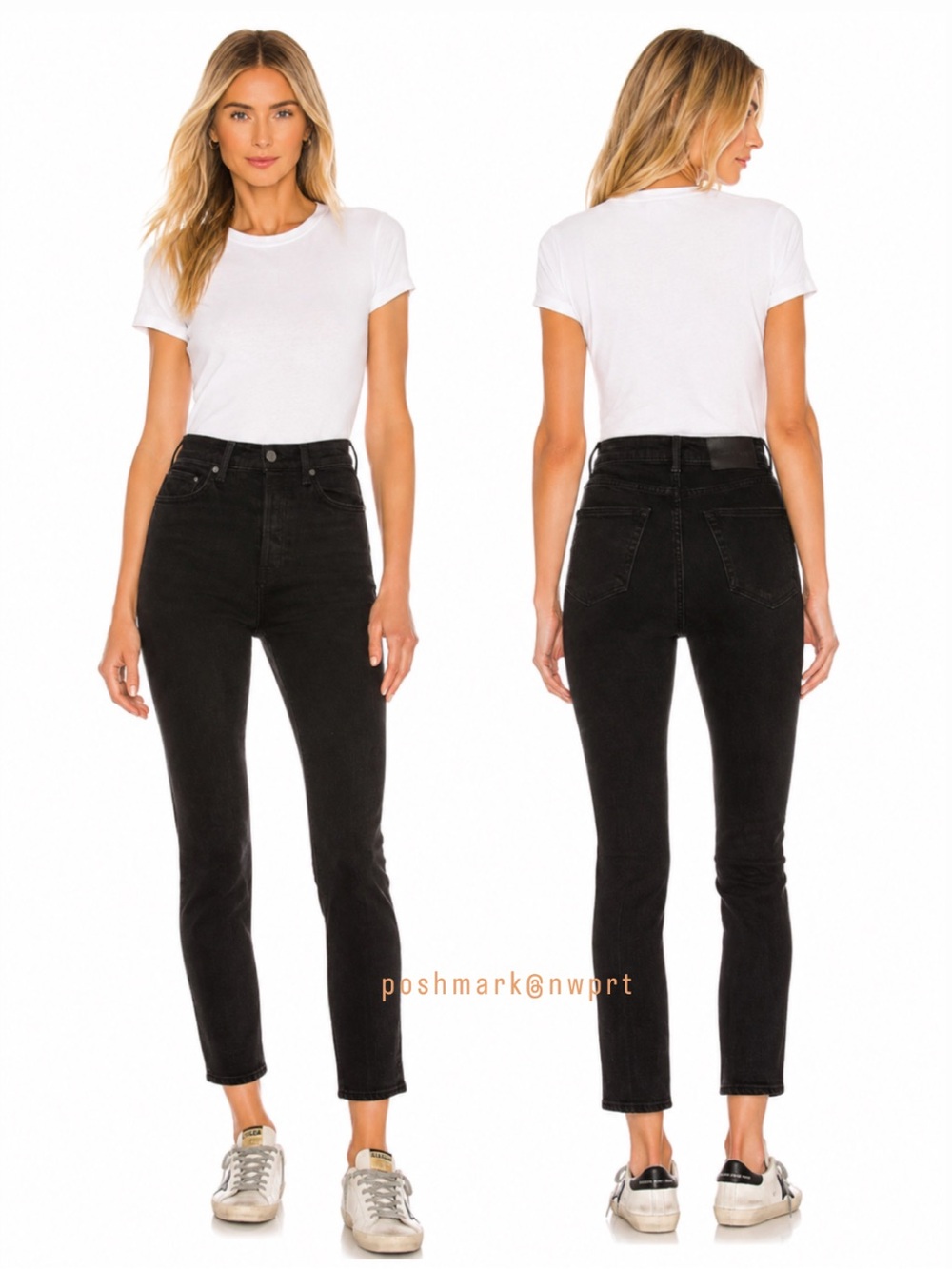 GRLFRND Piper Hollywood Heights Black High Waist Rise Slim Skinny Crop Jeans 24